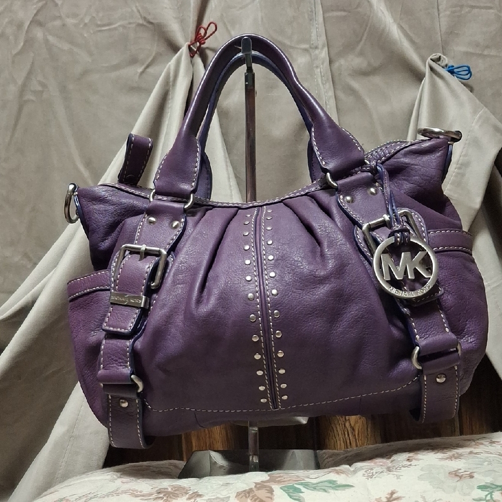Michael Kors Purple Studded Leather Handbag